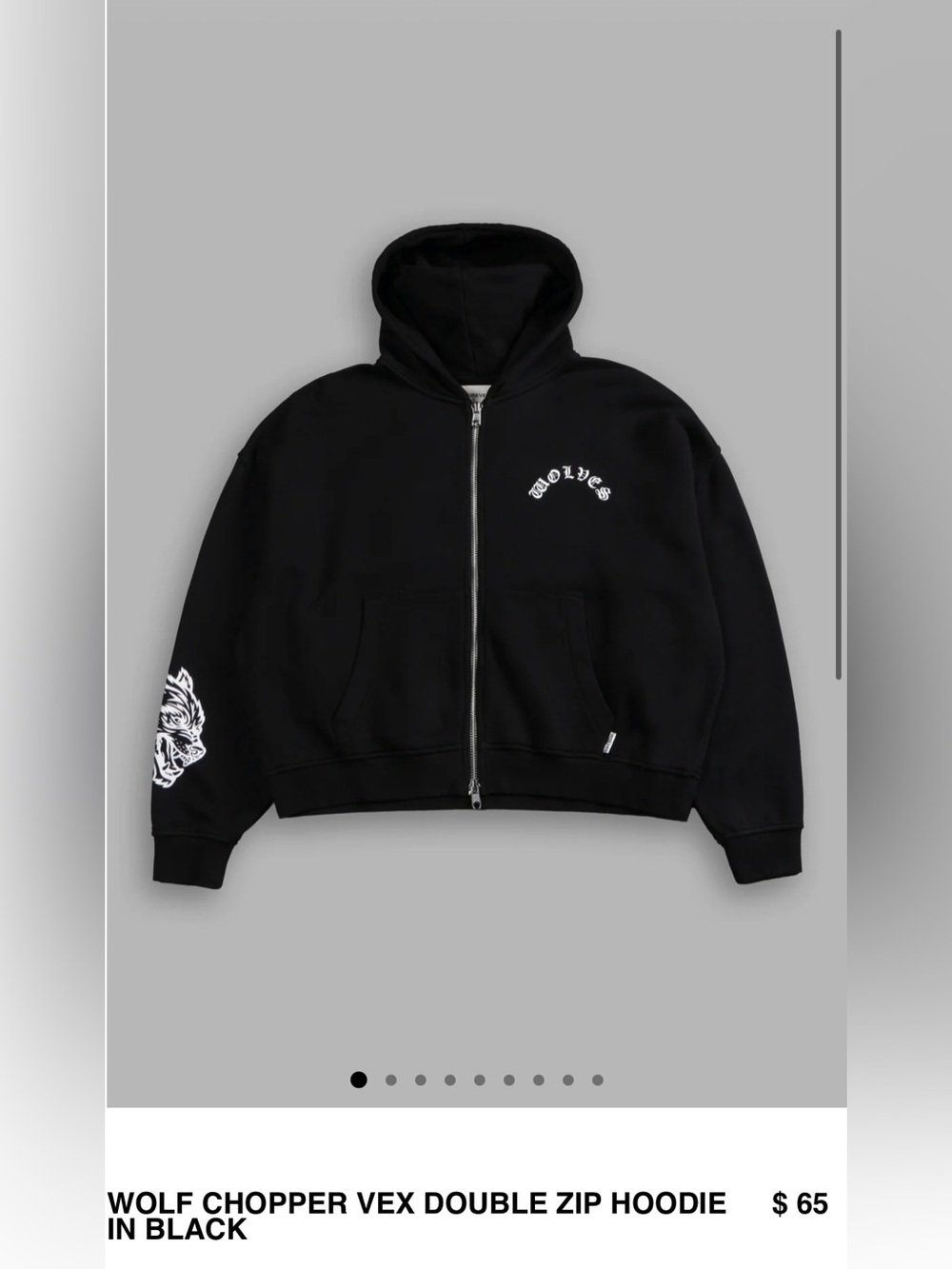 Darc Sport Wolves Black Zip-Up Hoodie